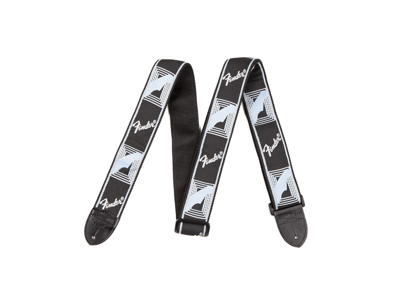 Fender 2" Monogrammed Strap Black/Light Grey/Blue