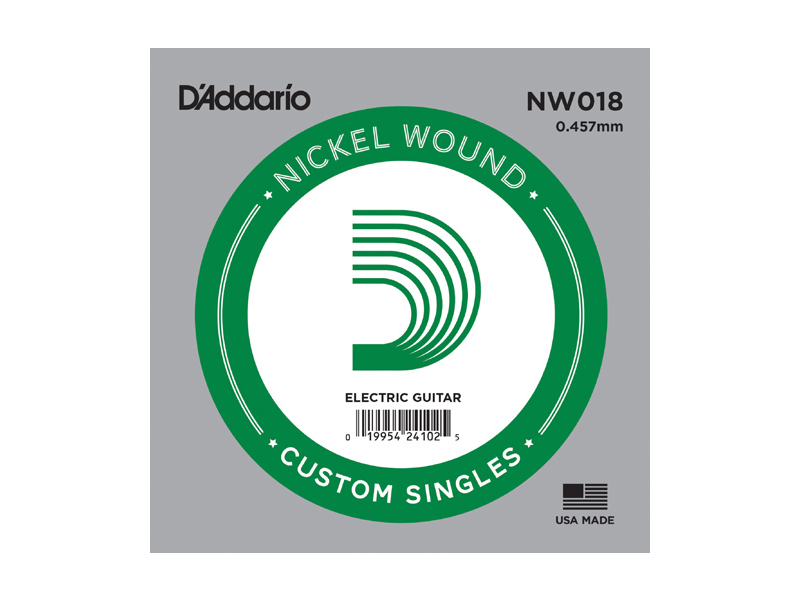 D'Addario NW018 XL Nickel Wound Electric String, .018 gauge, Single