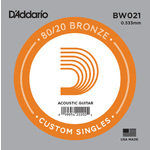 D'Addario BW021 80/20 Bronze Wound .021 inches (.53 mm), Single String