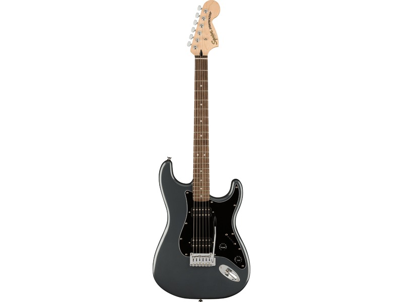 Squier Affinity Stratocaster HH Electric Guitar in Charcoal Frost Metallic