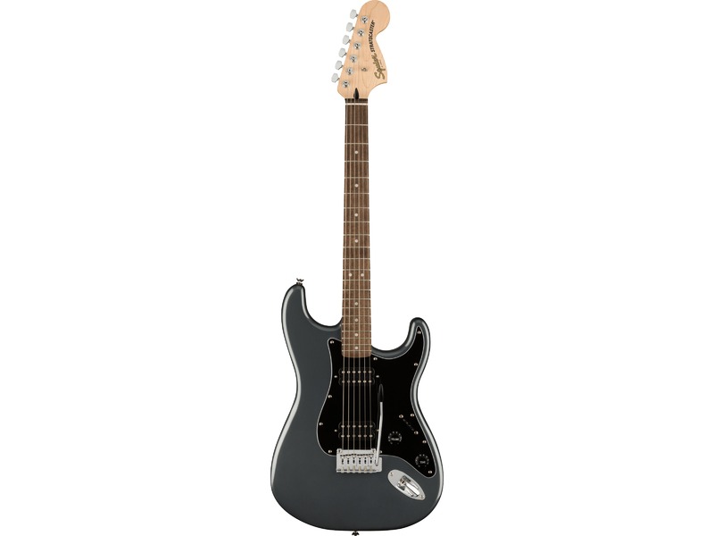 Squier Affinity Stratocaster HH Electric Guitar in Charcoal Frost Metallic