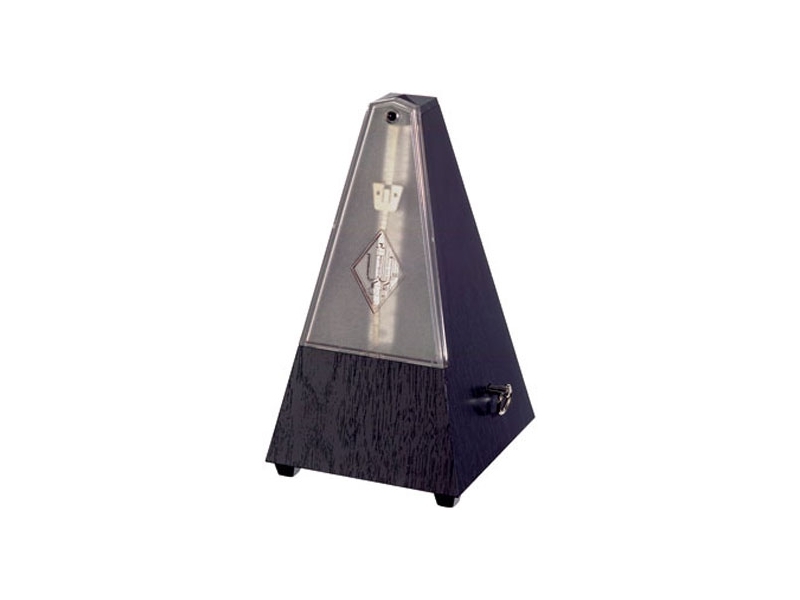 Wittner Pyramid Metronome. Plastic casing, black wood finish. No Bell	