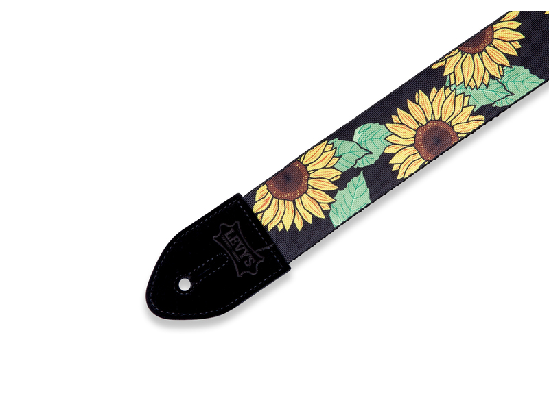 Levys Prints Polyester w Suede Ends 2" - Sunflower