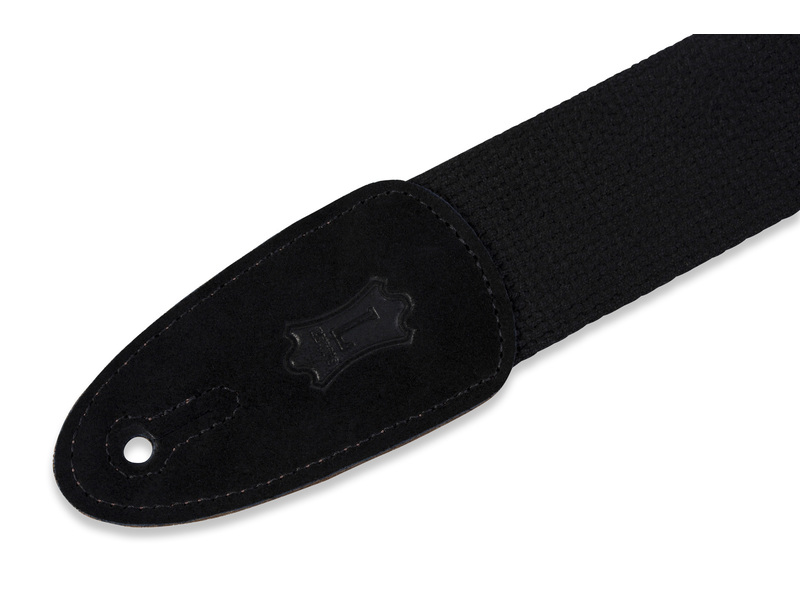 Levys Cotton Colour with Suede Ends 2 Inch - Black	