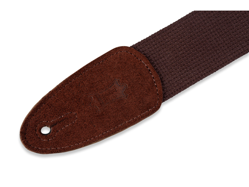 Levys Cotton Colour with Suede Ends 2 Inch - Brown