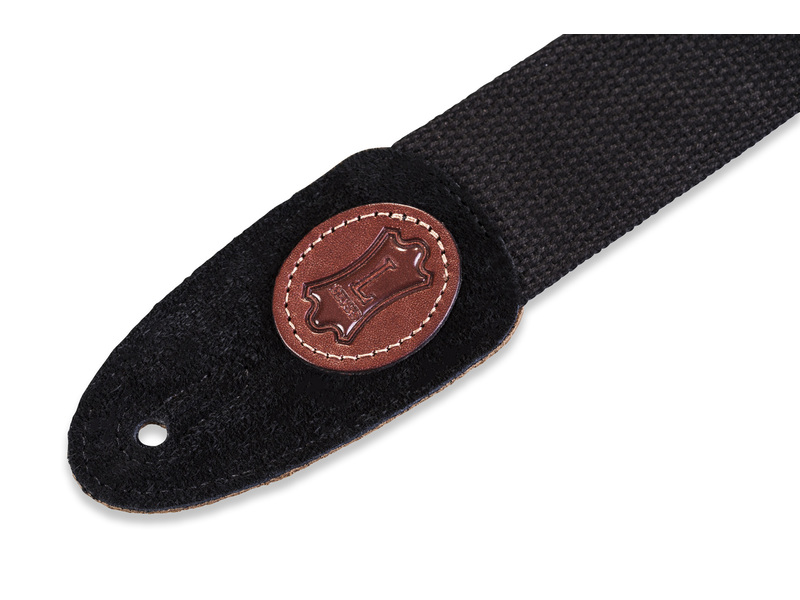 Levys Cotton Signature Logo with Suede Ends 2 Inch - Black