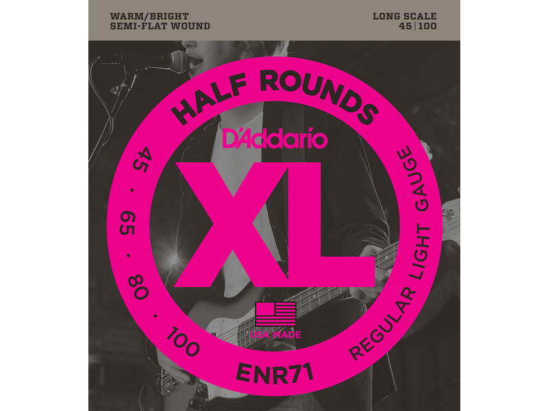 D'Addario ENR71 Half Round Bass Guitar Strings Regular Light 45-100 Long Scale