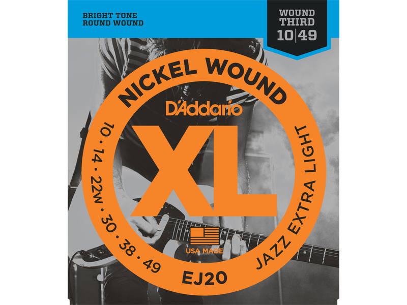 D'Addario EJ20 Nickel Wound Electric Guitar Strings Jazz Extra Light 10-49