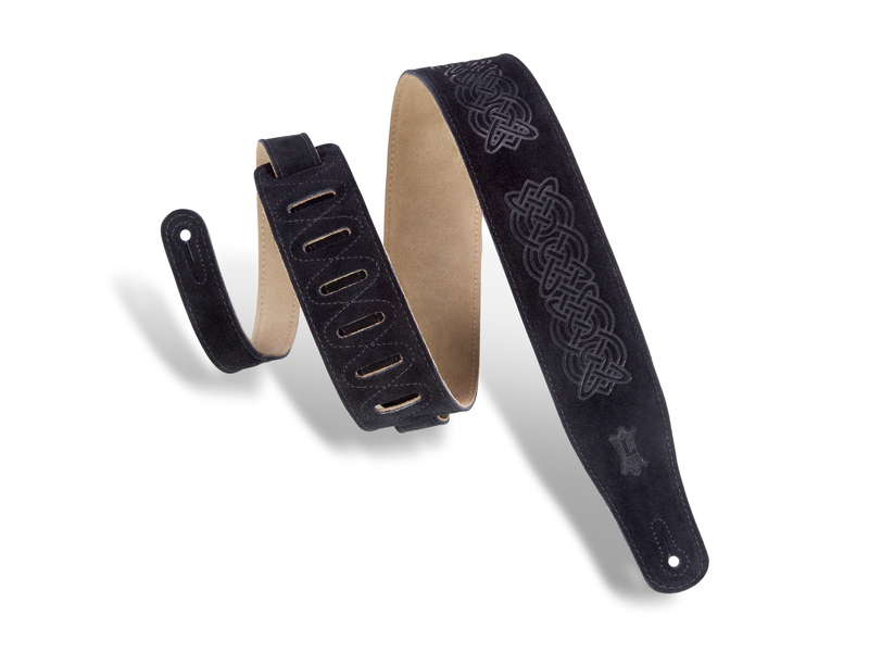 Levys Suede / Leather Strap 2 1/2" - Celtic Knot Black