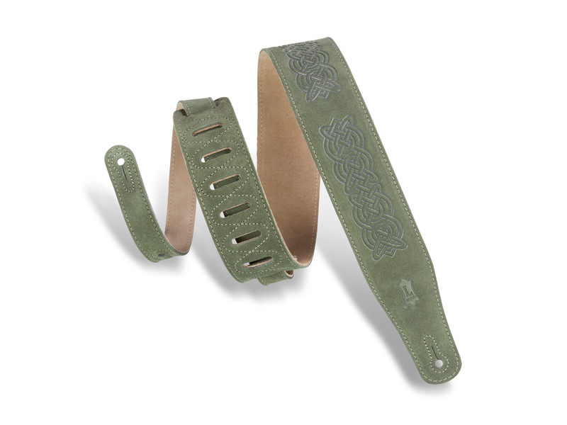 Levys Suede / Leather Strap 2 1/2" - Celtic Knot Green