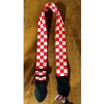 Leathergraft Checkered Graphic Webbing Strap - Red & White