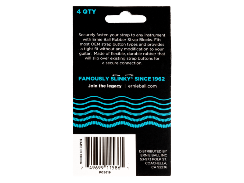 Ernie Ball Strap Blocks 4PK Blue