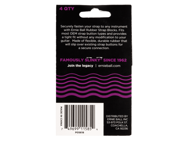Ernie Ball Strap Blocks 4Pk Purple