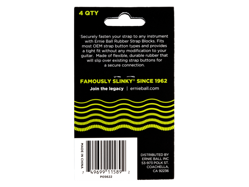 Ernie Ball Strap Blocks 4Pk Green