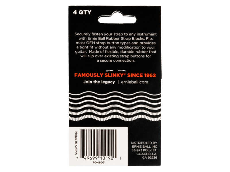 Ernie Ball Strap Blocks 4Pk Red/Black