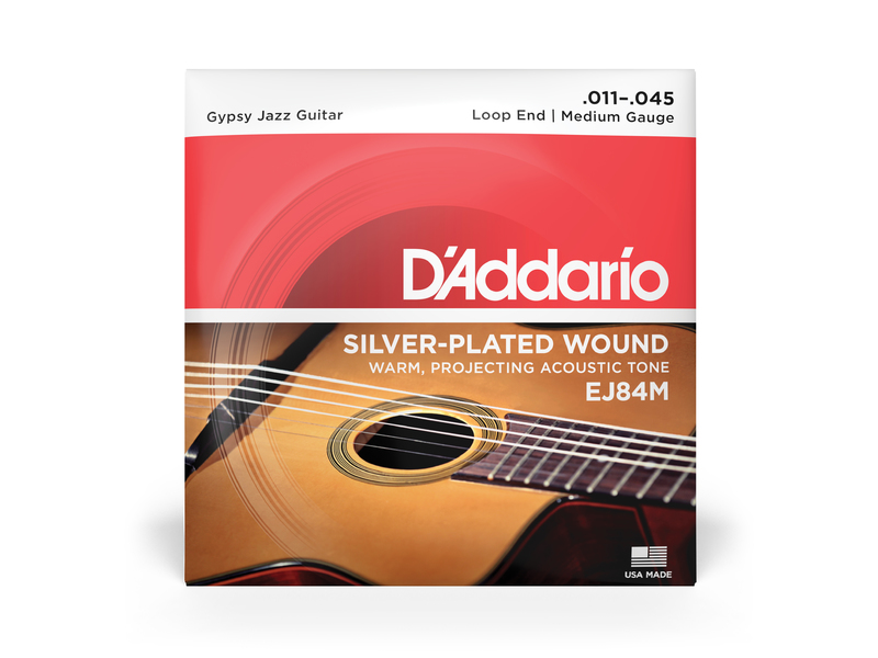 DAddario EJ84M Gypsy Jazz Acoustic Guitar Strings Loop End Light 11-45
