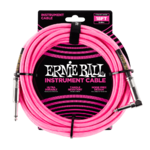 Ernie Ball 18ft/5.49m Braided Straight/Angle Cable-Neon Pink