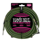 Ernie Ball 10ft/3.05m Braided Straight/Angle Cable - Black/Green