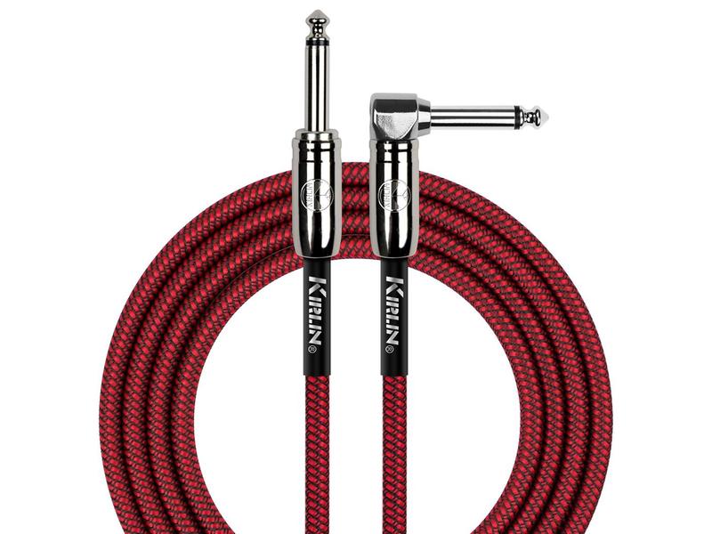Kirlin Fabric 20ft Instrument Cable Straight/Angle Red/black	