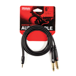 DAddario Custom Series 1/8”(3.5mm) to Dual 1/4”(6.3mm) Audio Cable