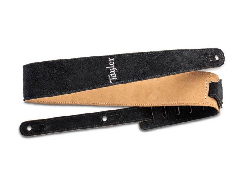 Taylor Strap Embroidered Suede Black 2.5"