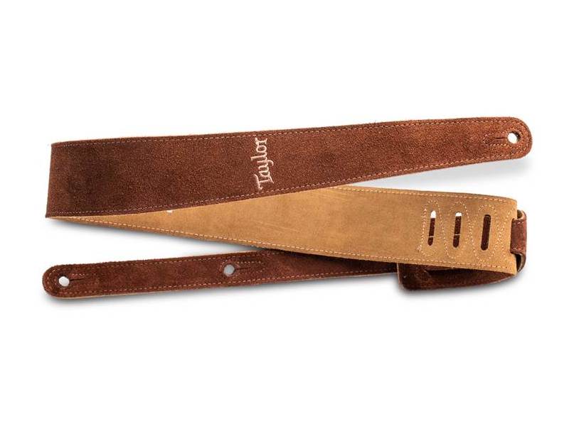 Taylor Embroidered Suede Strap Chocolate 2.5"