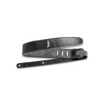 Taylor Strap Black Leather/Suede 2.5" Silver Logo