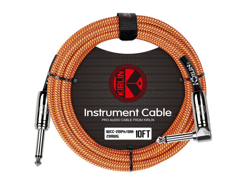 Kirlin Fabric 10ft Cable Straight To Angle Orange	