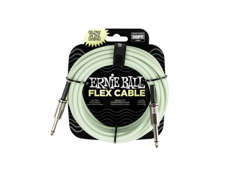 Ernie Ball Flex Cable Straight/Straight 20ft Glow in Dark
