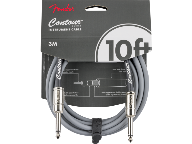 Fender Contour Instrument Cable, Inca Silver, 10 ft 3 M
