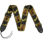 Fender 2" Monogrammed Strap, Black/Yellow/Brown