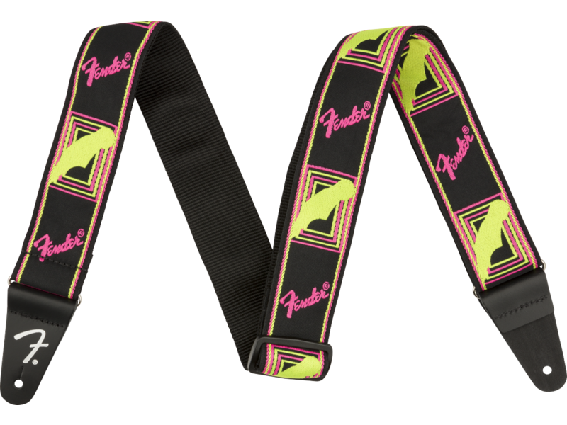 Neon Monogrammed Strap, Pink and Yellow, 2"