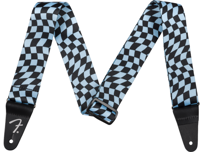 Fender Blue Wavy Checkerboard Polyester Strap