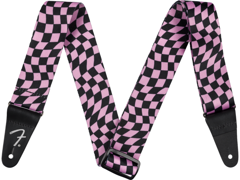 Pink Wavy Checkerboard Polyester Strap