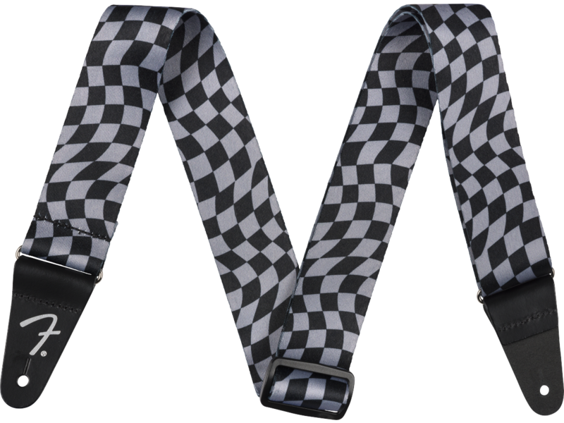 Fender Grey Wavy Checkerboard Polyester Strap