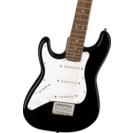 Squier Mini Stratocaster Left-Handed, Laurel Fingerboard, White Pickguard, Black