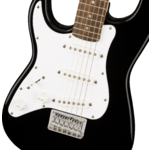 Squier Mini Stratocaster Left-Handed, Laurel Fingerboard, White Pickguard, Black