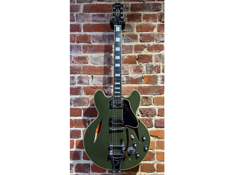 Pre Loved Epiphone ES-355 Shinichi Ubukata Olive Drab Inc Hard Case
