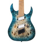 SPIRA S-457 PTS 7-String Multiscale Electric Guitar, Blue Green Burst