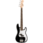 Squier Mini Precision Bass, Laurel Fingerboard, White Pickguard, Black