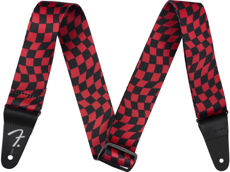 Fender Red Wavy Checkerboard Polyester Strap