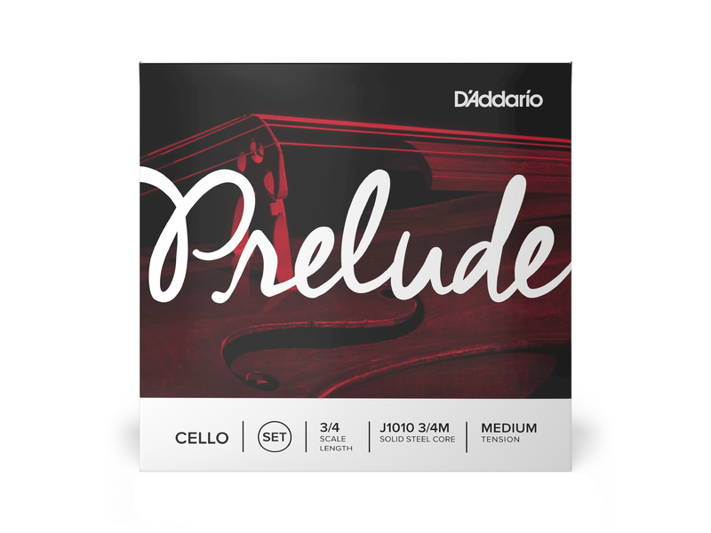 DAddario Prelude Cello String Set, 3/4 Scale, Medium Tension