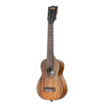 Kala KA-CM-SLN_W/BAG Satin Curly Mango + Black Binding Long Neck Soprano with Bag