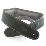 DSL Leather Padded 2.5" Black with Grey reverse and stitching