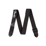 Fender Logo Strap, Black/White Logo, 2"