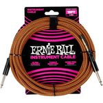 Ernie Ball 18ft Braided Cable Straight - Pumpkin Pie
