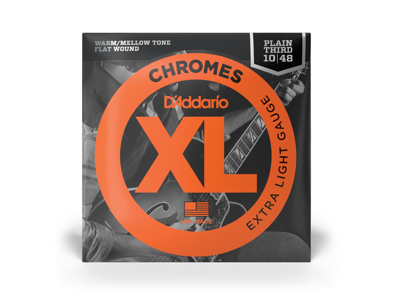 DAddario XL Chromes 10-48 Extra Light, Plain Third, Electric Guitar Strings