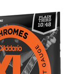 DAddario XL Chromes 10-48 Extra Light, Plain Third, Electric Guitar Strings