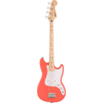 Squier Sonic Bronco Bass, Maple Fingerboard, White Pickguard, Tahitian Coral