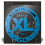 DAddario ETB92 Black Nylon Tapewound Bass Guitar Strings Medium 50-105 Long Scale